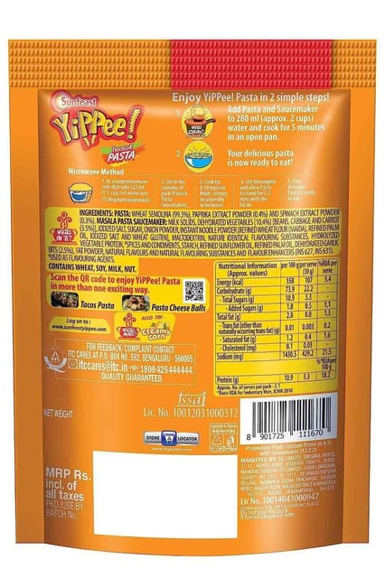 Sunfeast Yippee Tricolor Pasta Masala 70g