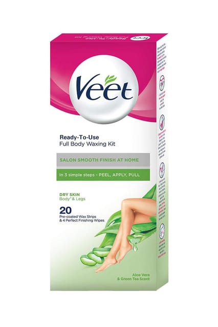 Veet Full Body Waxing Kit Dry Skin 20 Strips