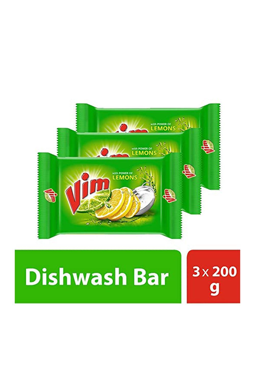 Vim Lemon Dishwash Bar 3x200gm