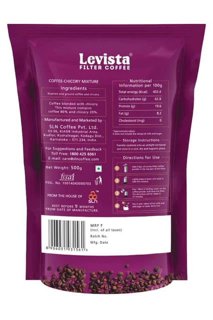 Levista Filter Coffee Chicory Mixtur 80-20 500g