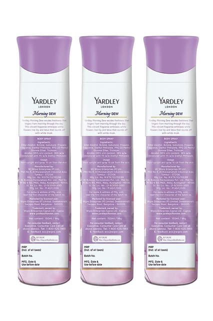 Yardley London Morning Dew Buy 2 Get 1 3x150ml