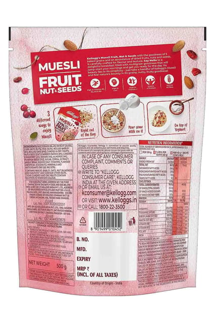 Kellogg's  Corn Flakes Muesli Fruit And Nut 500gm