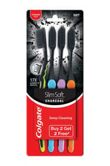 Colgate ToothBrush Slim Soft Charcoal Buy 2 Get 2