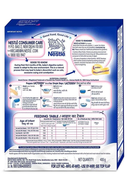 Nestle Lactogen No1 400gm