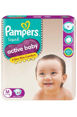 Pampers Active Baby Medium 62 Pads