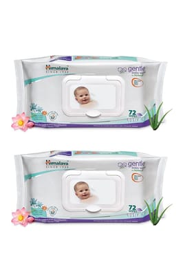 Himalaya Gentle Baby Wipes 72's With Lid Saver Pack