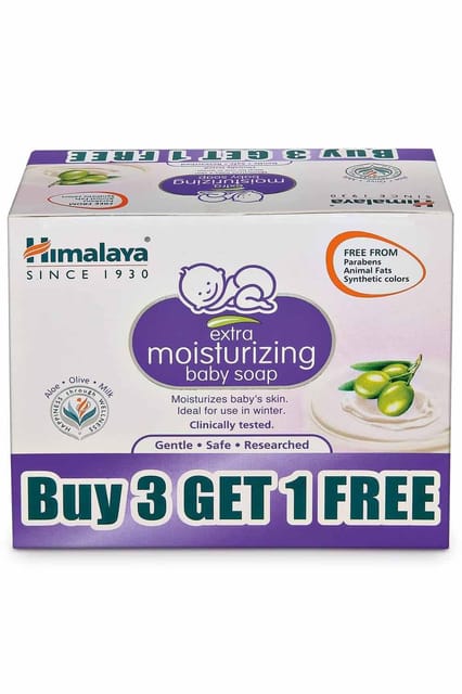 Himalaya Extra Moisturizing Baby Soap 75gm Buy 3 Get 1