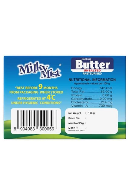 Milky Mist Cooking Butter Unsalted 100gm