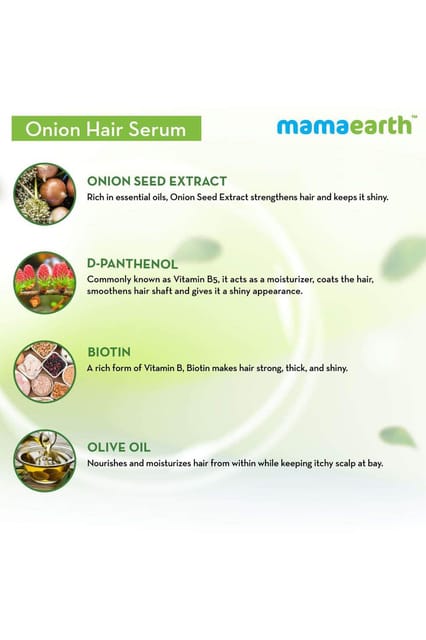 Mamaearth Onion Hair Serum For Strong Frizz Free Hair 100ml