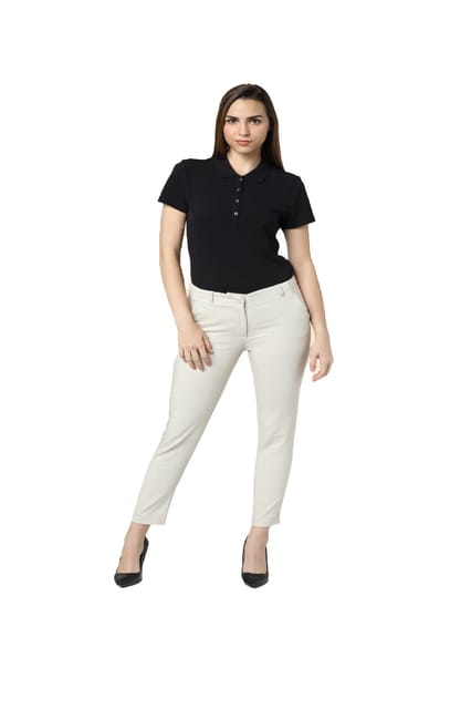 Vero Moda Solid Polo Women's T-Shirt Black