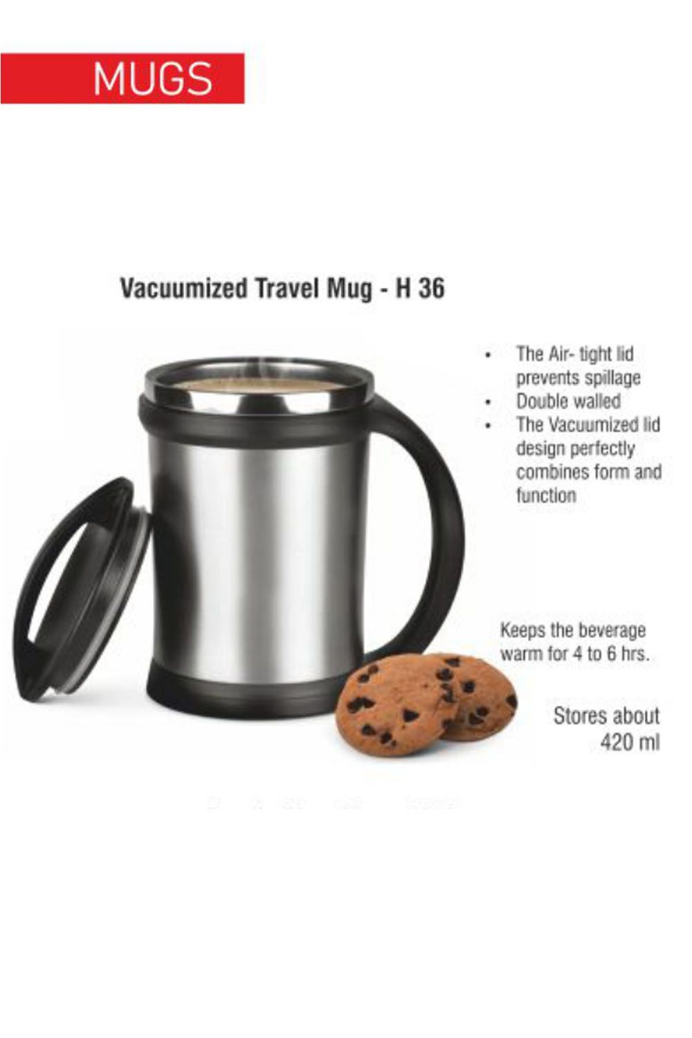 PUTHUSU VACCUUMIZED TRAVEL MUG 420 ML H 36