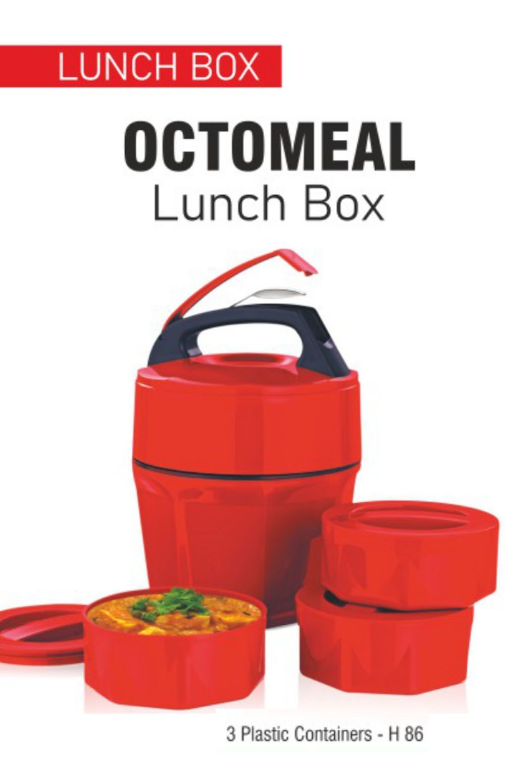 PUTHUSU OCTOMEAL LUNCH BOX SET OF 3 PLASTIC CONTAINER H 86