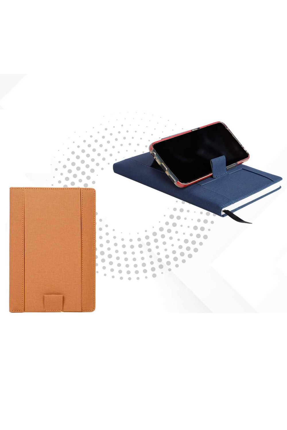 FUZO Leather Notebook with Mobile stand ARTR TGZ 756 BROWN