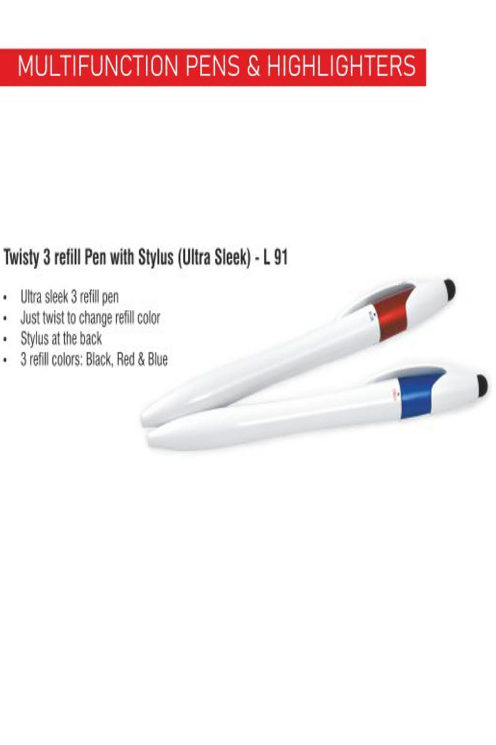 PUTHUSU TWISTY 3 REFILL PEN WITH STYLUS L 91