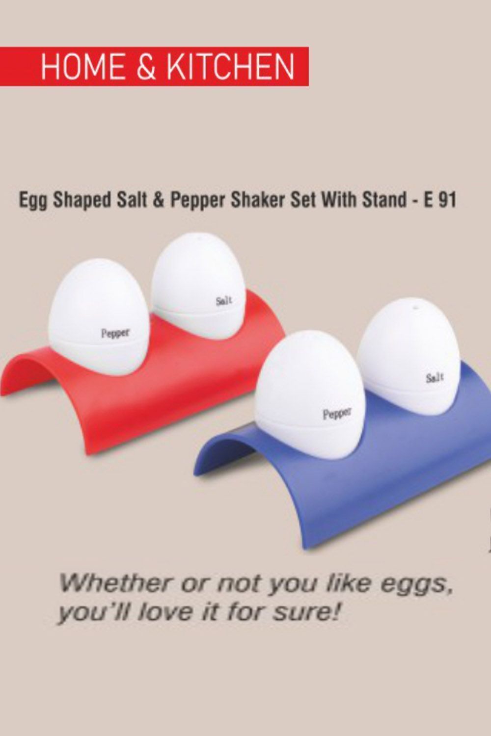 PUTHUSU EGG SHAPE SALT & PEPPER SHAKER SET WITH STAND E 91