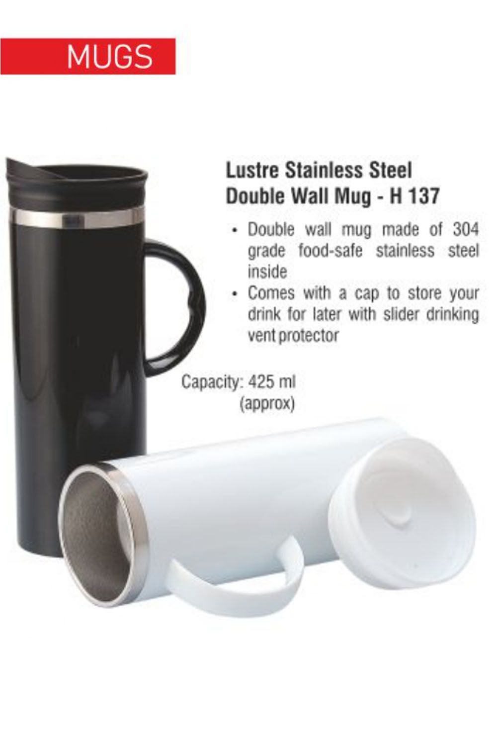 PUTHUSU DOUBLE WALL MUG 425 ML H 137