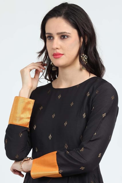 Veera Cotton Silky Long Galli Womens Tops Black