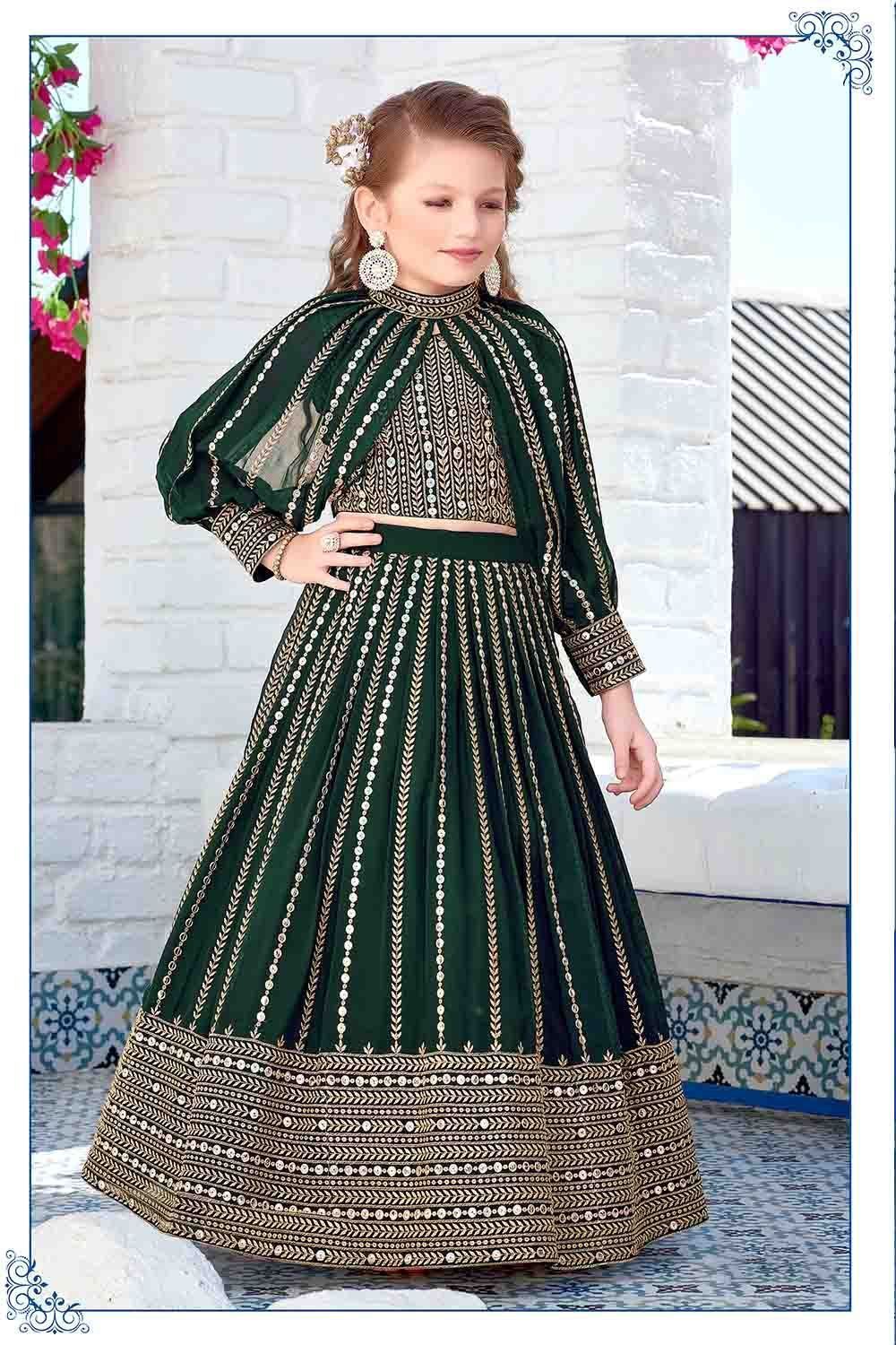 Anokkhi Girls Ethnic Wear Choli Green GY32325