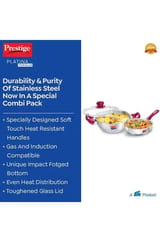 Prestige Platina Pop Kadai And Fry Pan 24cm 2pc Combo Pack 38070