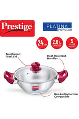 Prestige Platina Pop Kadai And Fry Pan 24cm 2pc Combo Pack 38070