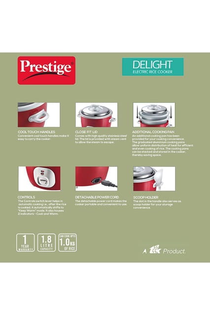 Prestige Delight Electric Rice Cooker Cute 1.8l 42205