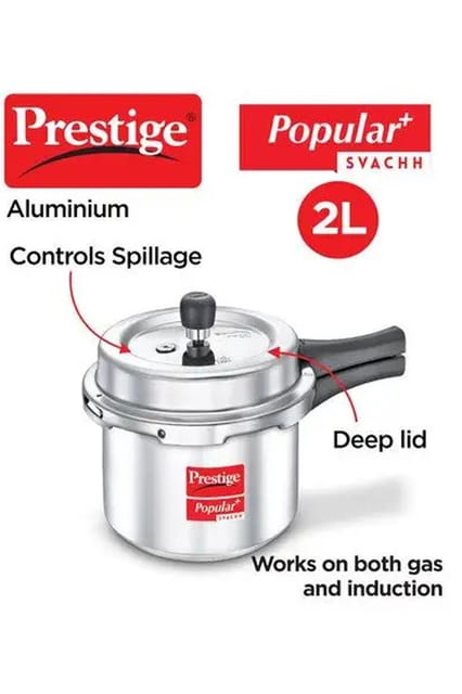 Prestige Popular Plus Svachh Alumiium Pressure Cooker 2l 10169