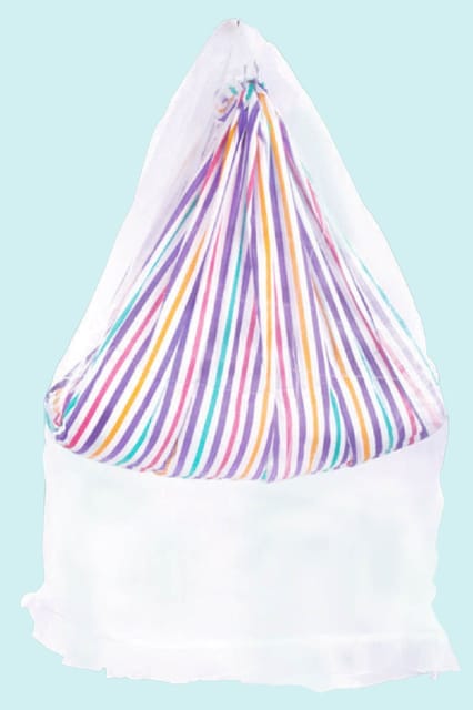 Happykid Baby Bed Cradle (Stripes) With Attached Bed, Pillow and Mosquito Net