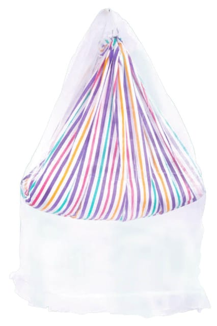 Happykid Baby Bed Cradle (Stripes) With Attached Bed, Pillow and Mosquito Net