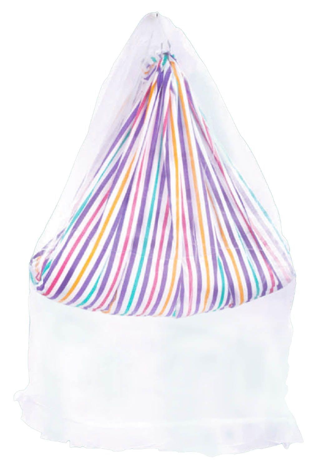 Happykid Baby Bed Cradle (Stripes) With Attached Bed, Pillow and Mosquito Net