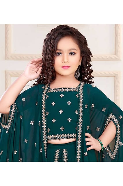 Anokkhi Girls Ethnic Wear Dhoti Suit D.Rama Green GY32268-D.RAMA