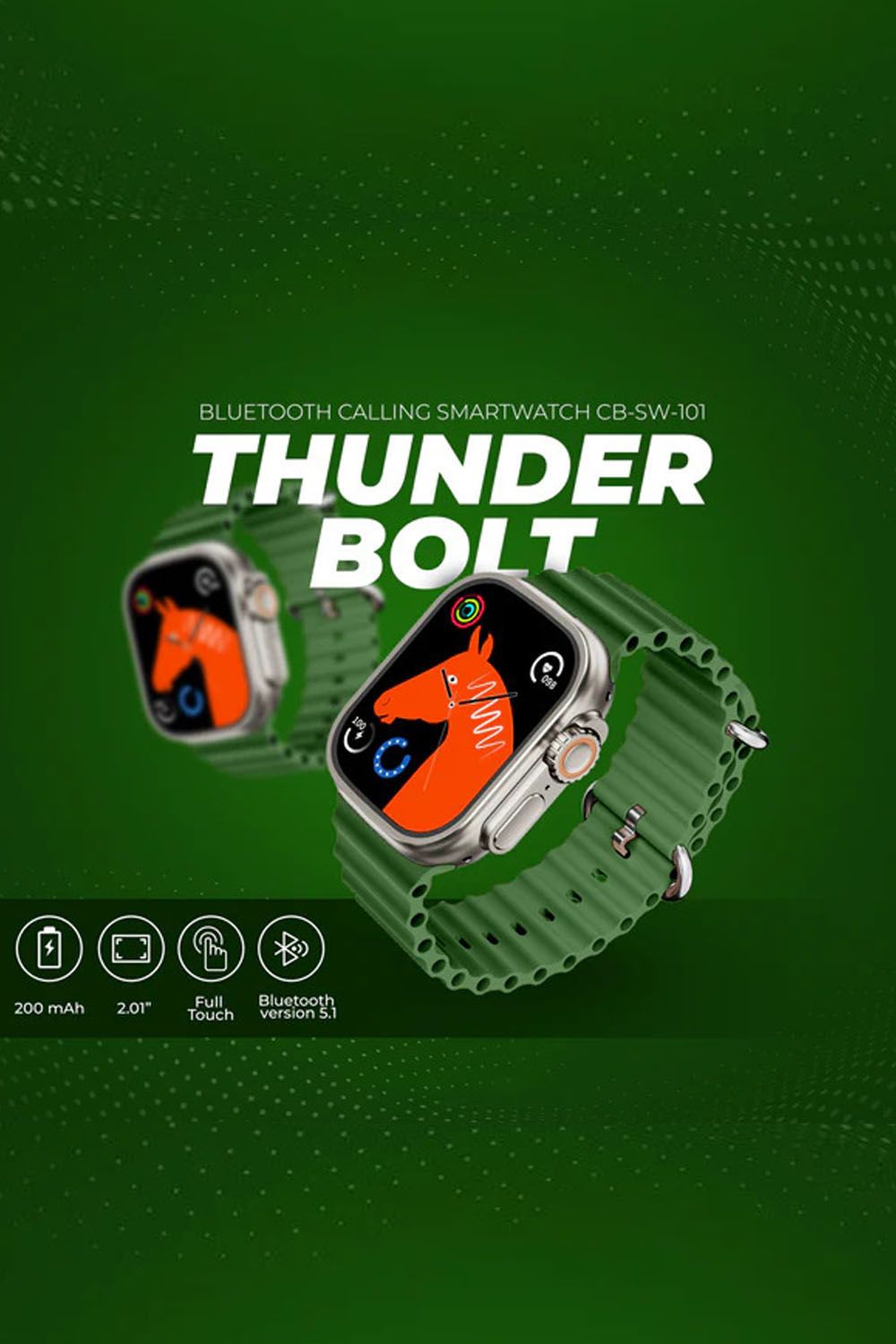 ThunderBolt Green Smartwatch