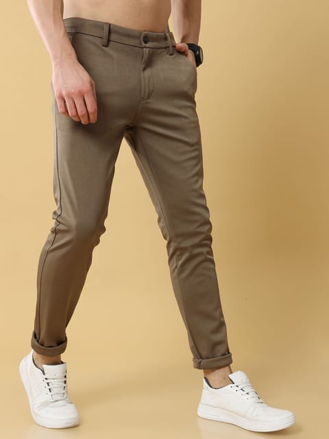 Stretchable Mush Brown Lycra Trouser