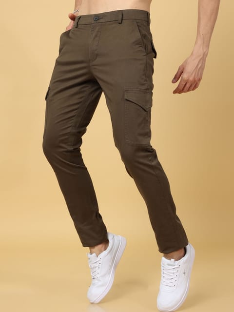 Basic Dark Olive Slim Fit Cargo