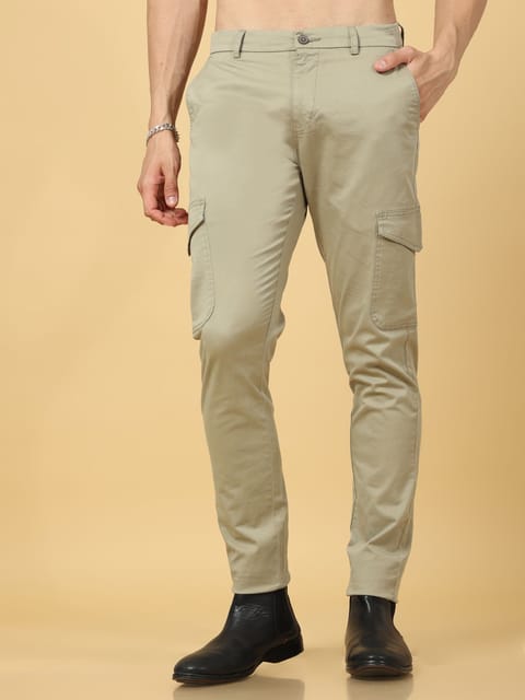 Basic Pista Green Slim Fit Cargo