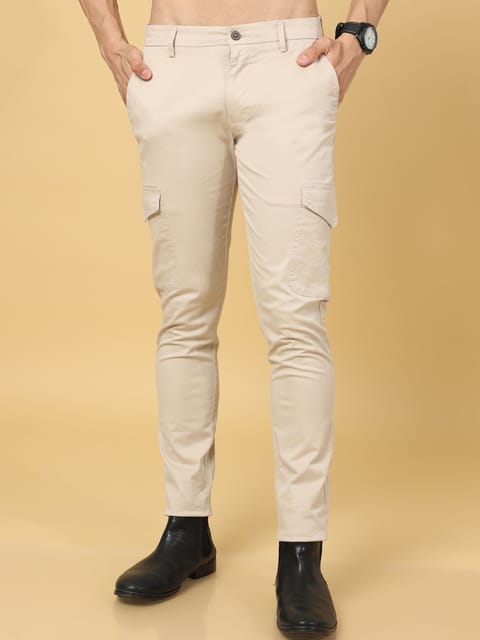 Basic Beige Slim Fit Cargo