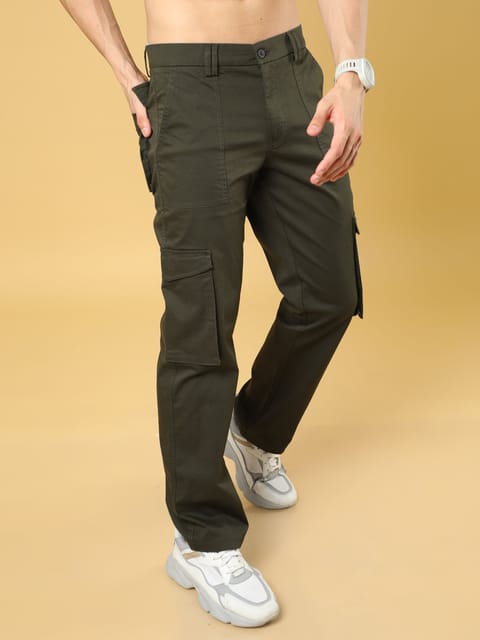 Cotton Dobby Baggy Fit Dark Olive Cargo