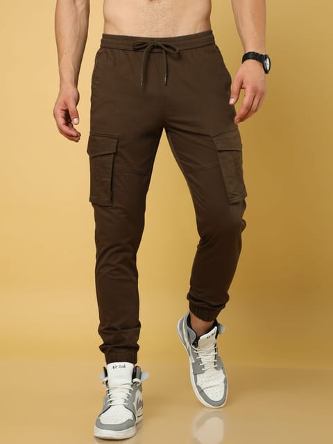 Authentic Brown Cargo Cotton Joggers