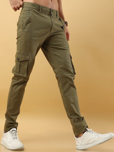 Slim Fit Olive Green Cargo Pant