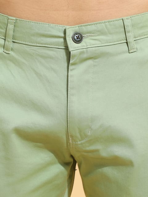 Fine Cotton Twill Green Trouser