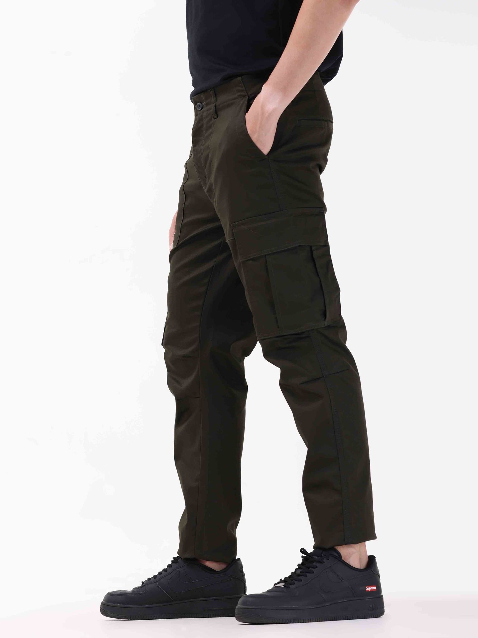 Ultra Stretch Straight Fit Dark Olive Cargo