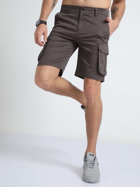 Premium Twill Dark Grey Cargo Shorts