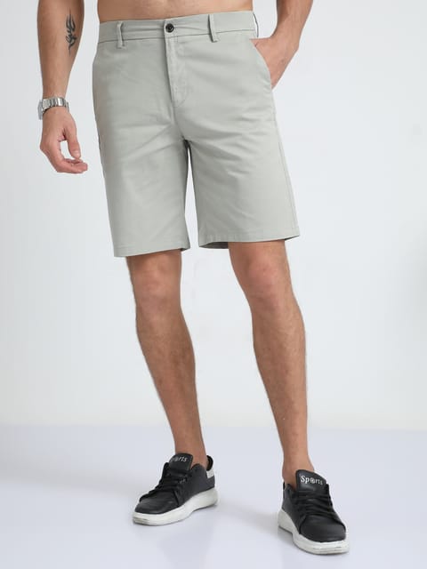 Modern Twill Pistachio Green Shorts