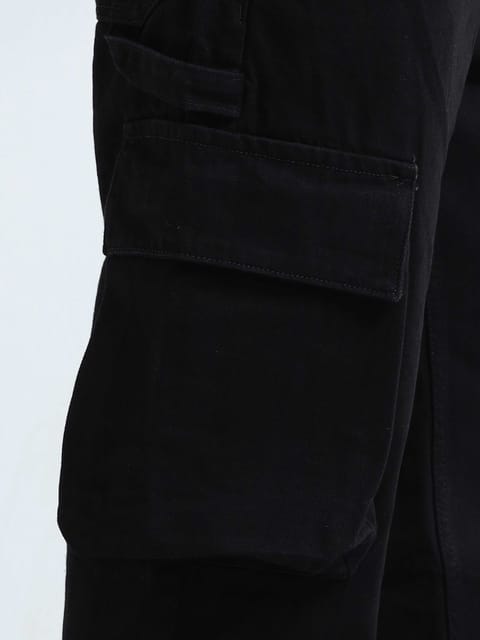 Classic Relaxed Black Denim Cargo