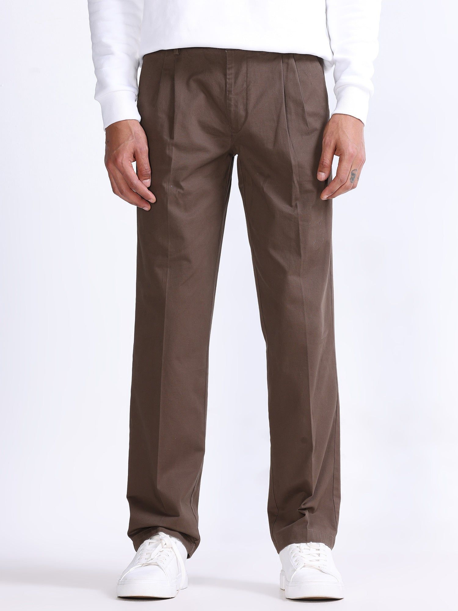 Duca Double Pleated Coffee Relaxed Pant