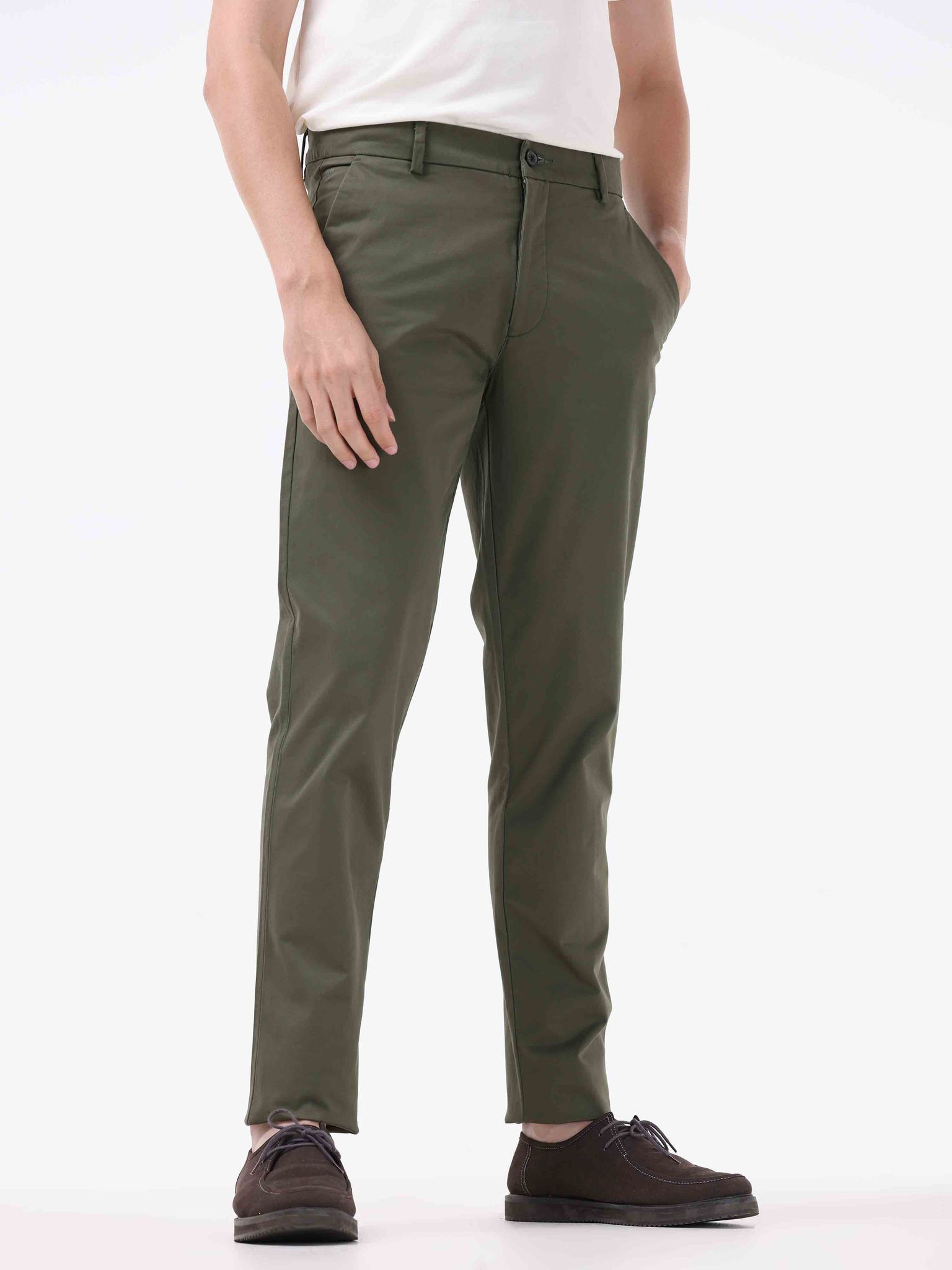 Semi Liquid Statement Olive Chino