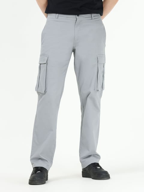 Finest Twill Light Grey Baggy Fit Cargo