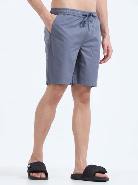 Soft Cotton Stone Blue Basic Shorts