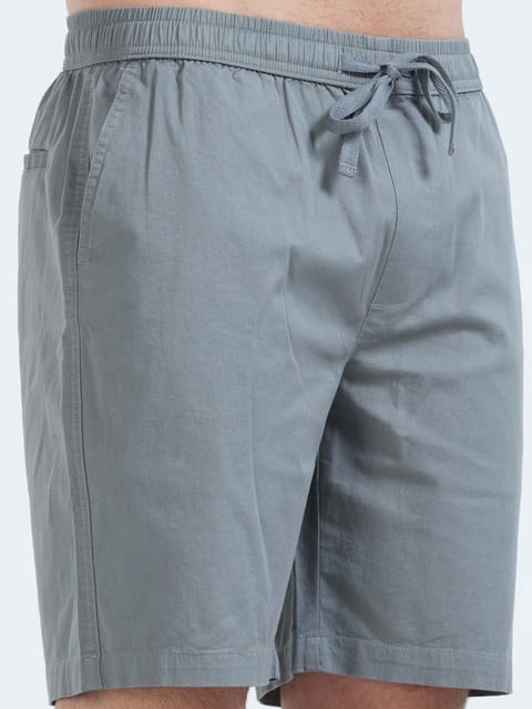 Soft Cotton Steel Grey Basic Shorts