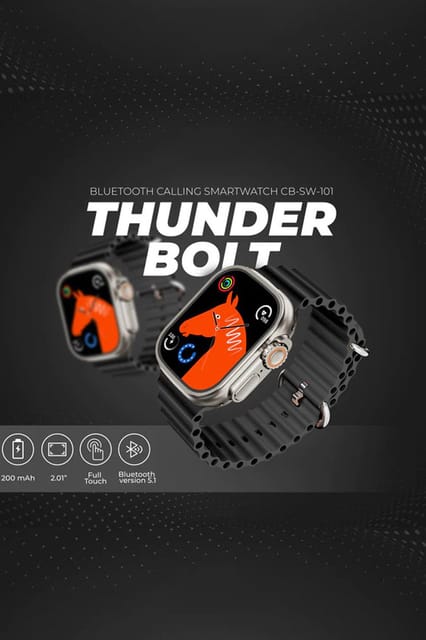 ThunderBolt Black Smartwatch