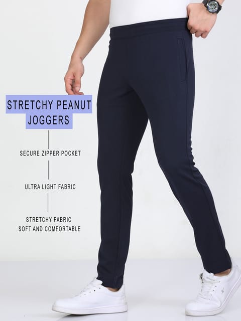 Men Navy Stretchy Peanut Joggers